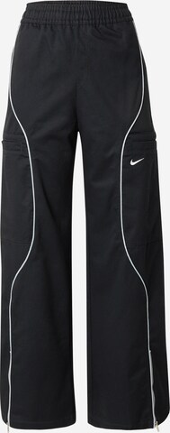 Nike Sportswear - Perna larga Calças 'STREET' em preto: frente