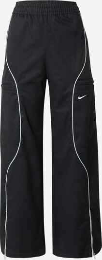 Nike Sportswear Hlače 'STREET' | črna / bela barva, Prikaz izdelka