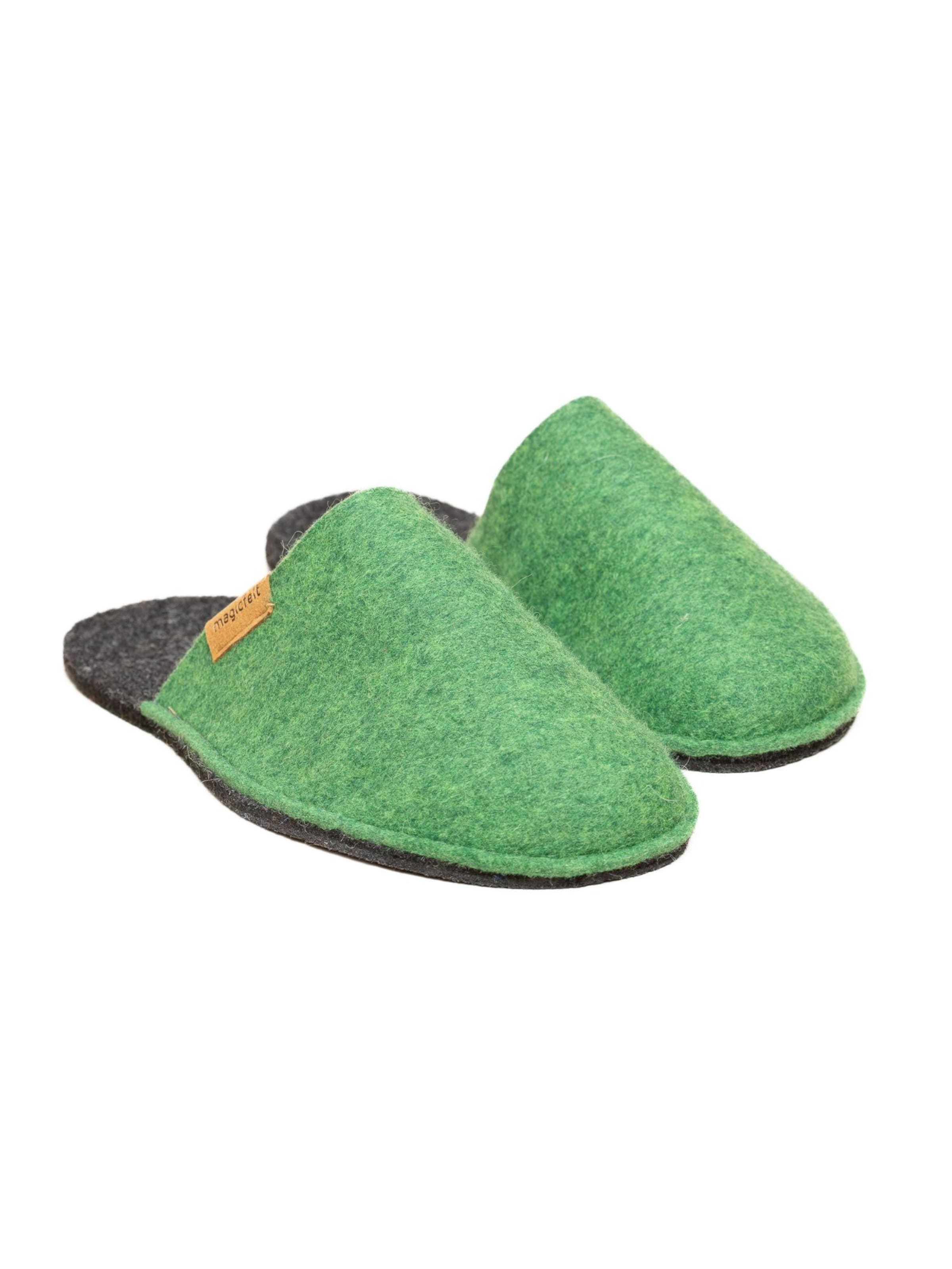 MagicFelt Slippers 'Filzpantoffel Magicfelt Travel 2.0' in Green