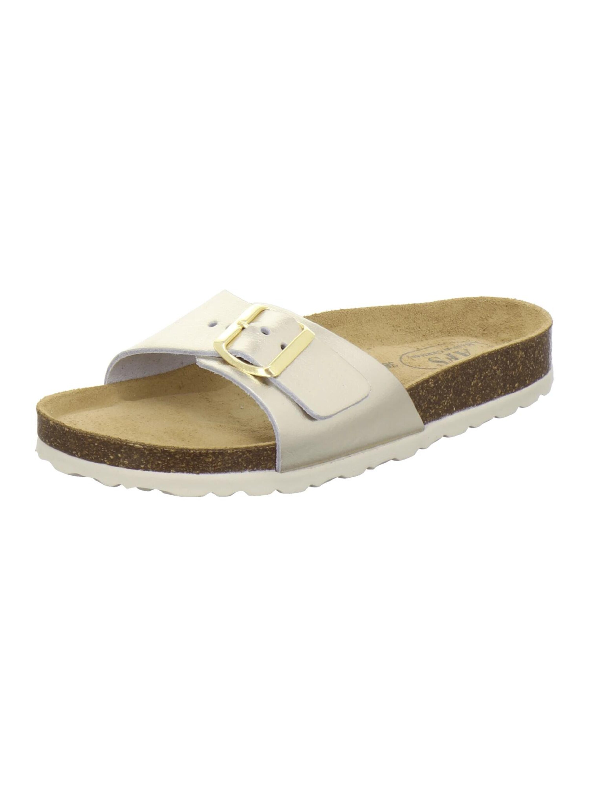 Zoccoletto 'Pantoletten Damen Einschnaller gold' di AFS-Schuhe in oro: frontale