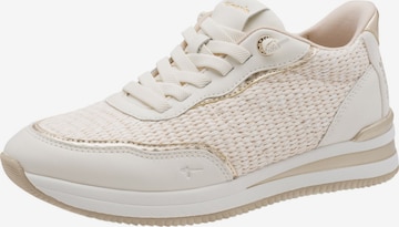 Baskets basses Tamaris en beige : devant