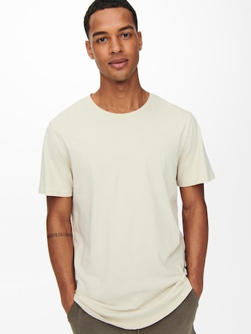 Coupe regular T-Shirt 'Matt' Only & Sons en beige