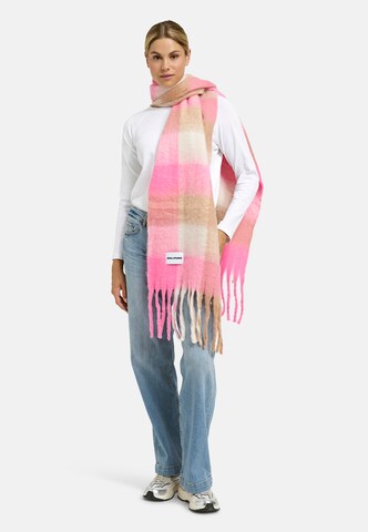 Smith&Soul Schal mit Karomuster und Fransen in Rot: Vorderseite