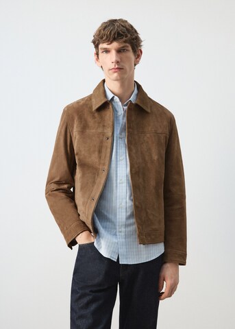 MANGO MAN Between-Season Jacket 'Plym' in Brown: front