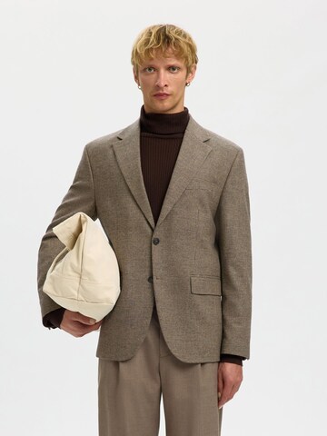 Coupe regular Veste de costume SELECTED en gris : devant