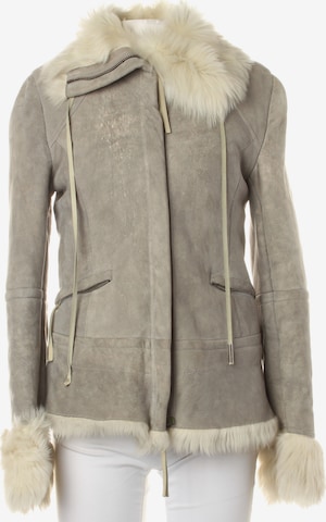 PATRIZIA PEPE Lederjacke / Ledermantel M in Grau: Vorderseite