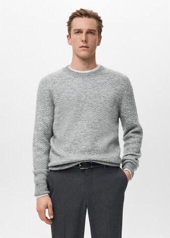 MANGO MAN Pullover 'Herring' in Grau: Vorderseite
