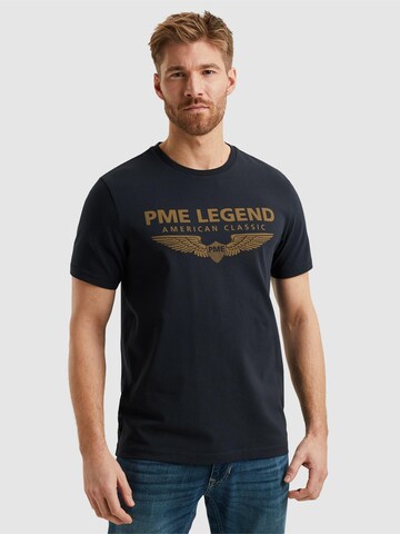 PME Legend T-shirt 'PME LEGEND - T-shirt with logo' i blå: framsida