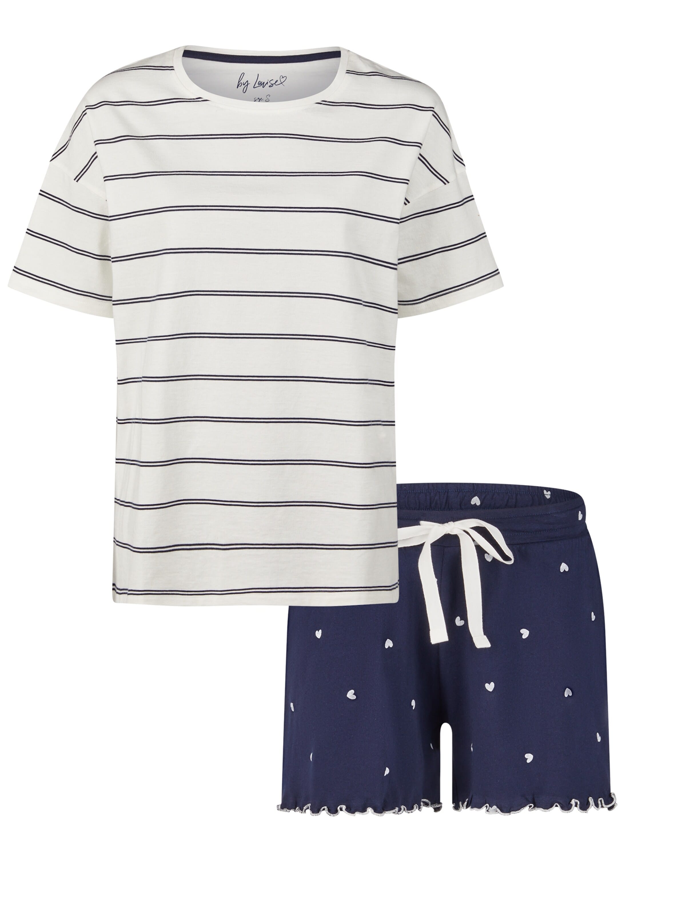 By Louise Korte pyjama in Wit: voorkant