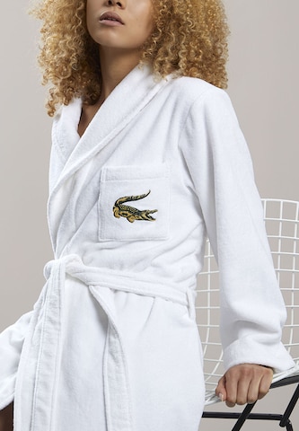 LACOSTE Long Bathrobe 'RENE' in White: front