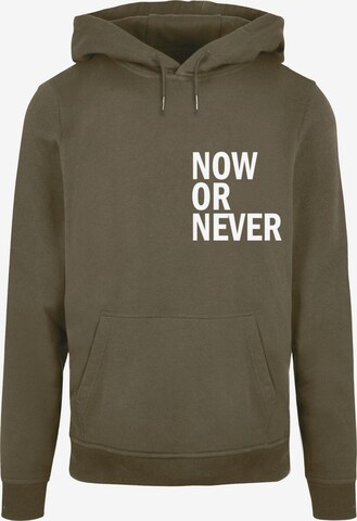 Merchcode Sweatshirt 'Now Or Never' in Green: front