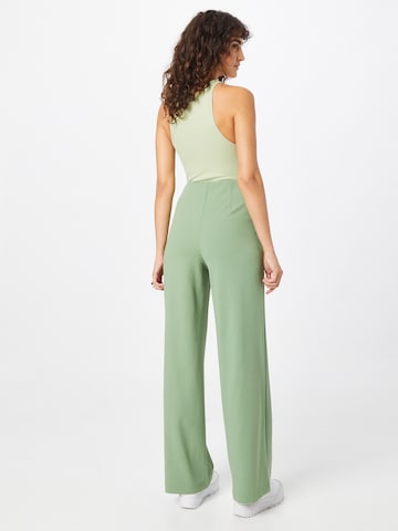 VERO MODA Wide leg Trousers with creases 'BECKY' in Green