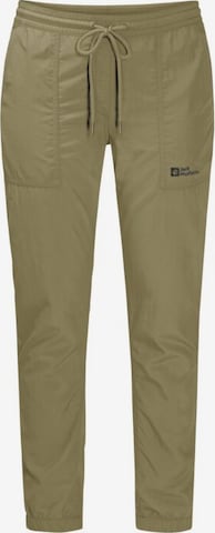 JACK WOLFSKIN Tapered Outdoor Pants in Green: front