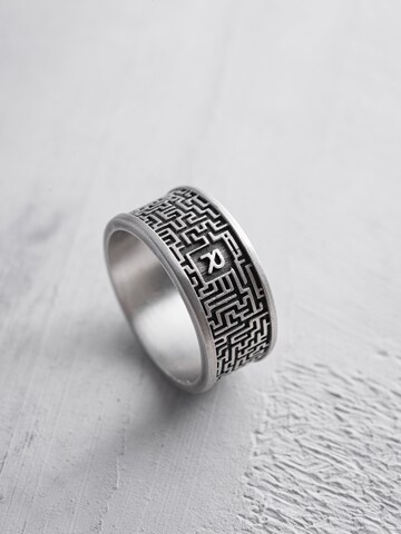REYTEL Ring 'LABYRINTH' in Zilver: voorkant