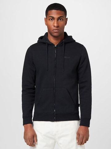 BLEND Zip-Up Hoodie 'Downton' in Black: front