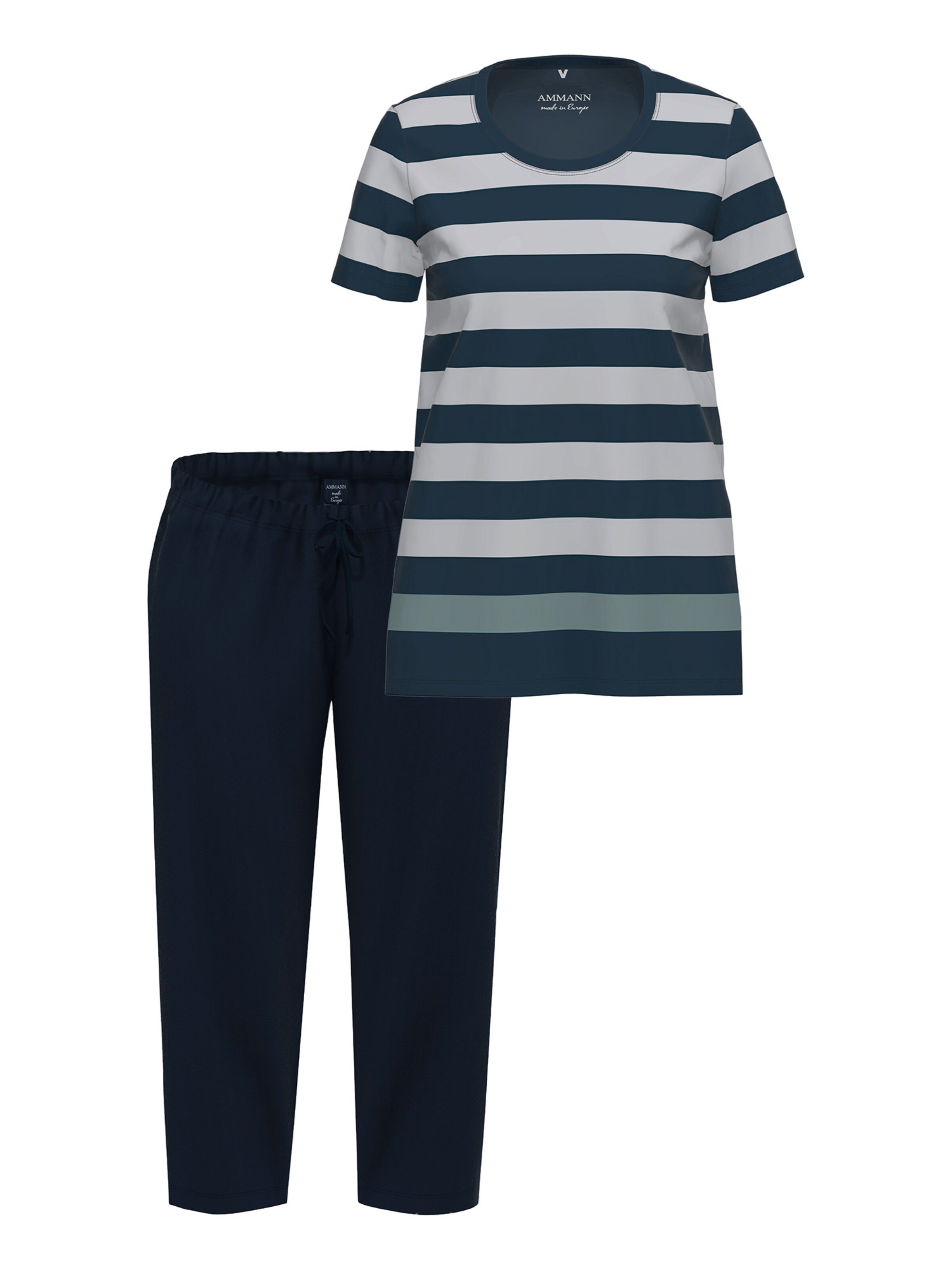 Ammann Pajama 'Night & Home' in Blue: front