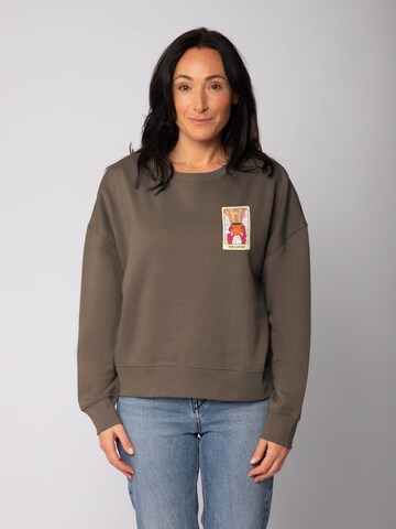Sweat-shirt 'Tarot The Coffee' Watapparel en marron : devant