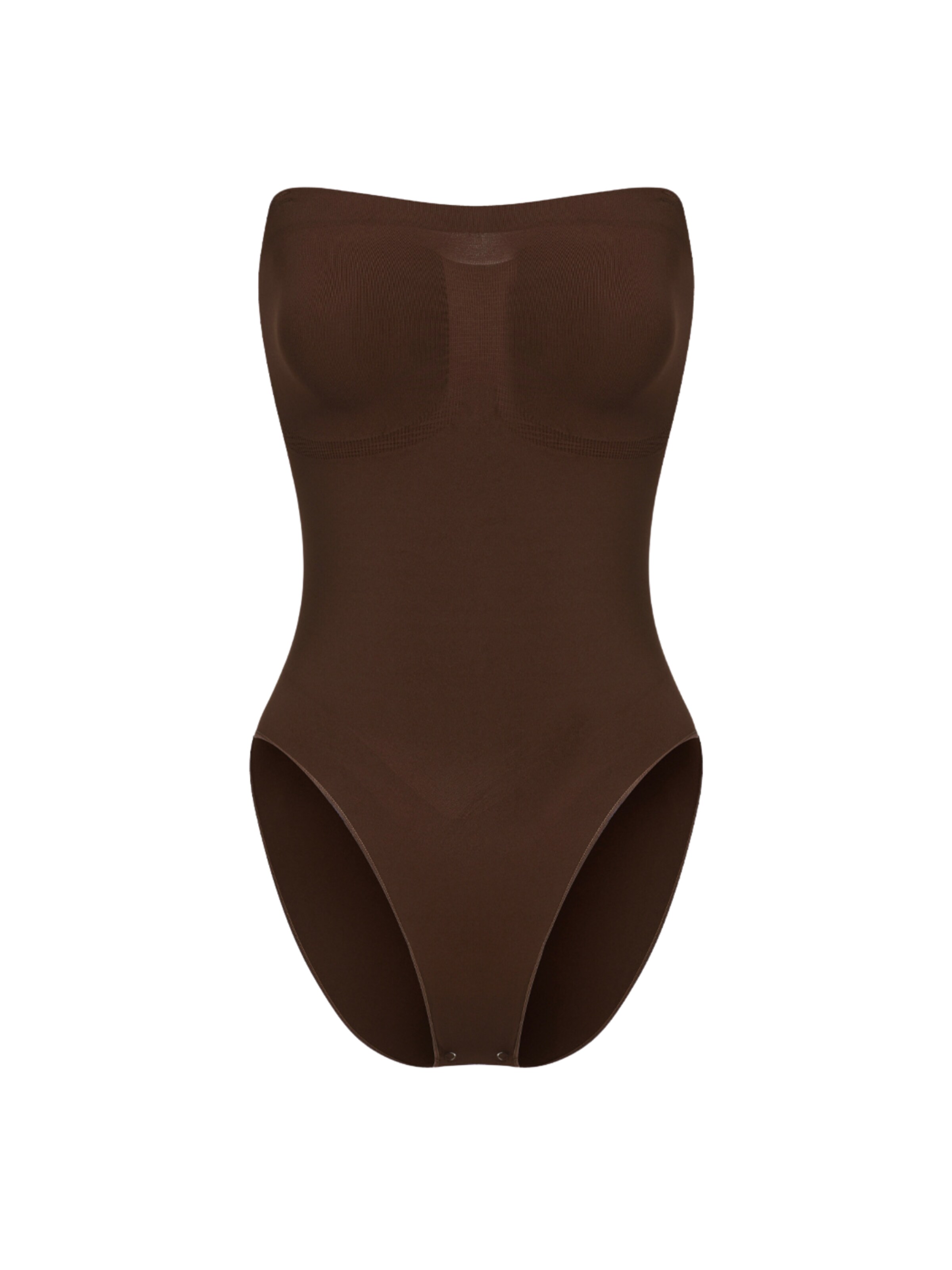 cfab (formerly creamy fabrics) Shapingbody 'Trägerloser Bodysuit Sculpting Shapewear mit Slip'‌‌‌‌‌‌‌‌‌‌ in Braun: Vorderseite