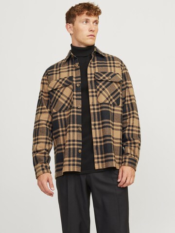 JACK & JONES Comfort fit Overhemd in Bruin: voorkant