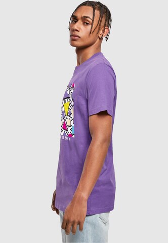 Mister Tee Shirt 'Geometric Retro' in Purple