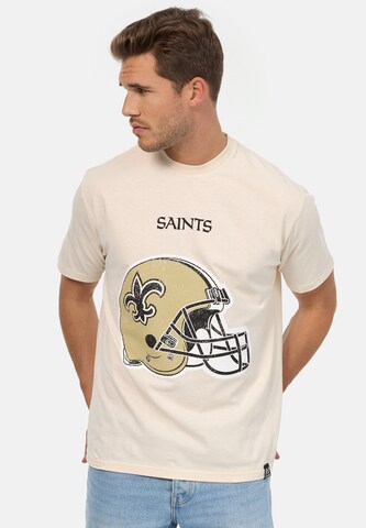 Recovered Shirt 'NFL Saints Helmet Relaxed' in Beige: front