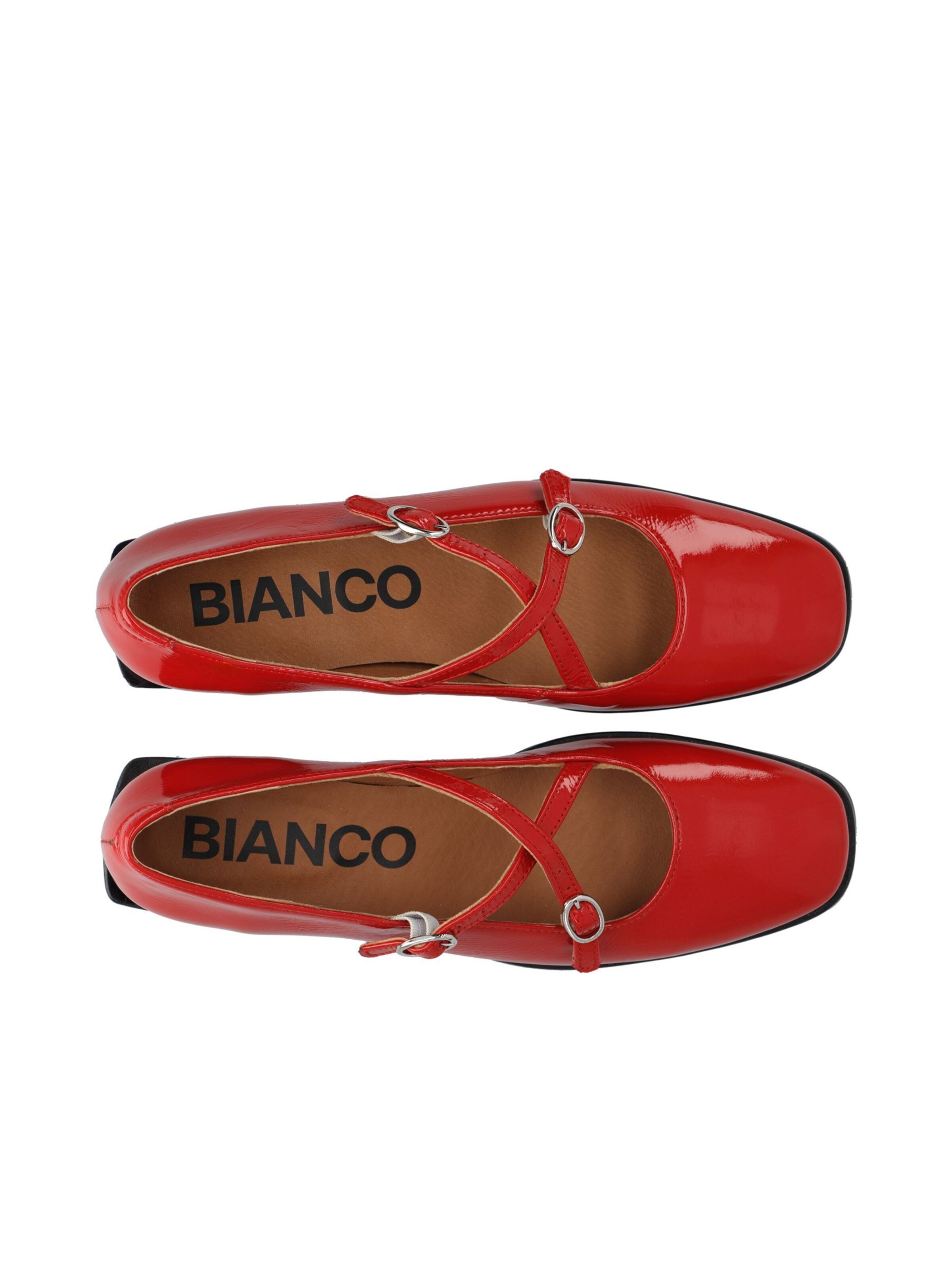 Bianco Strap ballerina in Red