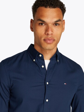 TOMMY HILFIGER Slim fit Overhemd 'FLEX' in Blauw