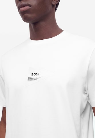 BOSS Paita 'Network Photo' värissä valkoinen