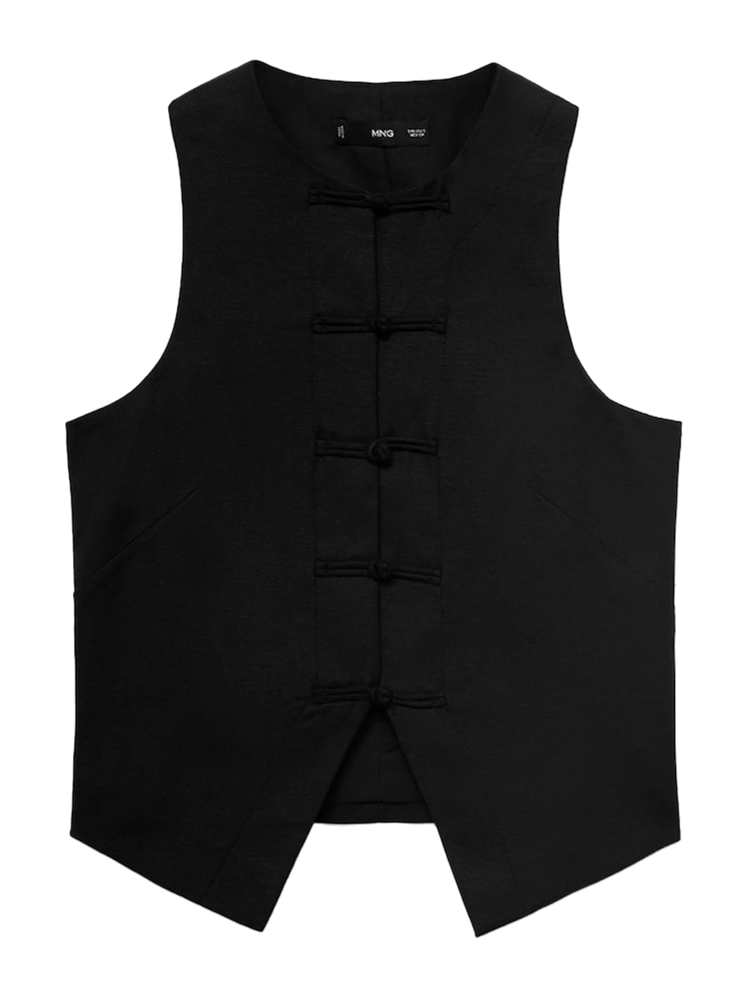 MANGO Weste 'LAGUNA' in Schwarz: Vorderseite