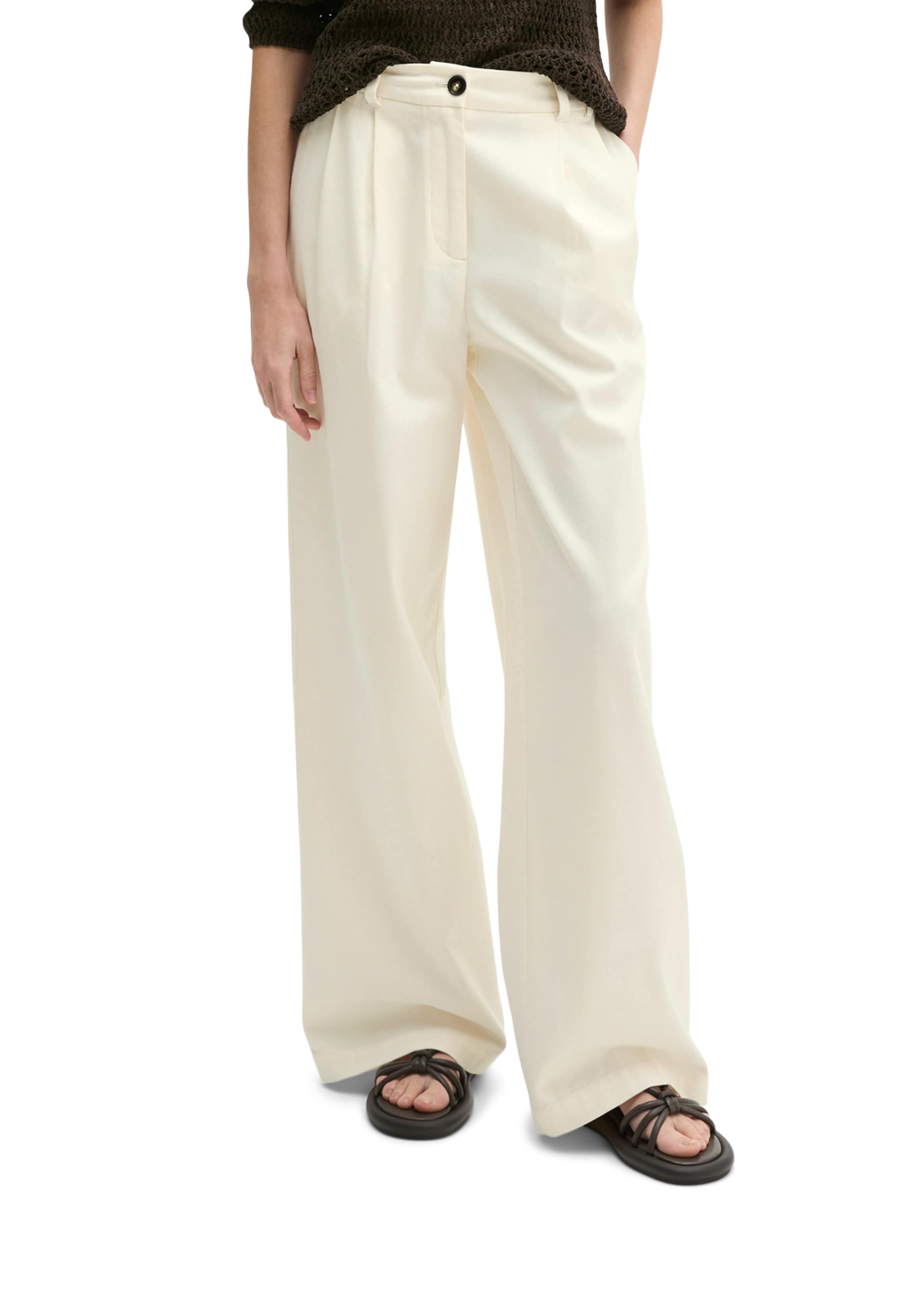 Marc O'Polo Loosefit Hose in Weiß: Vorderseite