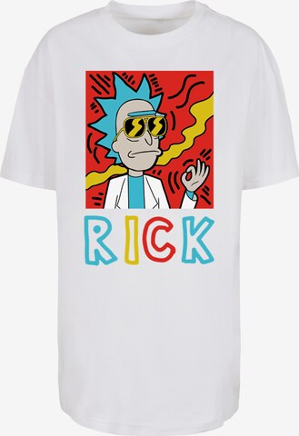 Maglia extra large 'Rick & Morty Cool Rick' di F4NT4STIC in bianco: frontale