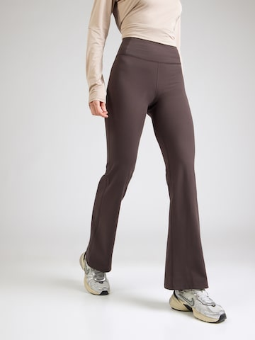 Girlfriend Collective Flared Workout Pants in Brown: front