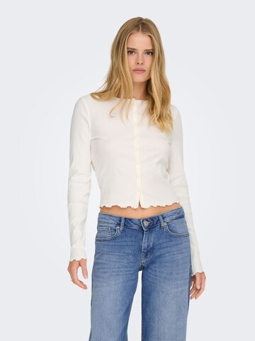 ONLY Strickjacke 'ONLINA' in Weiß: Vorderseite