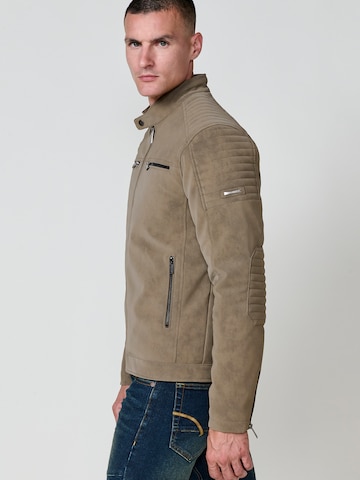 KOROSHI Kunstlederjacke in Braun