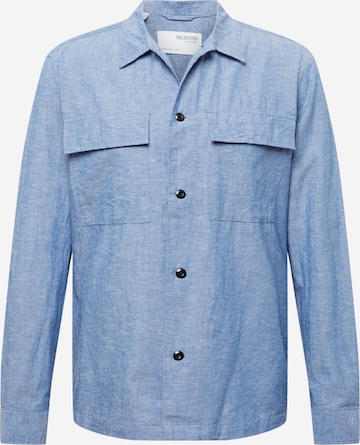 SELECTED HOMME Button Up Shirt 'BERLIN' in Blue: front