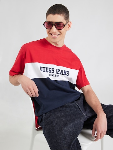 T-Shirt GUESS JEANS en rouge : devant