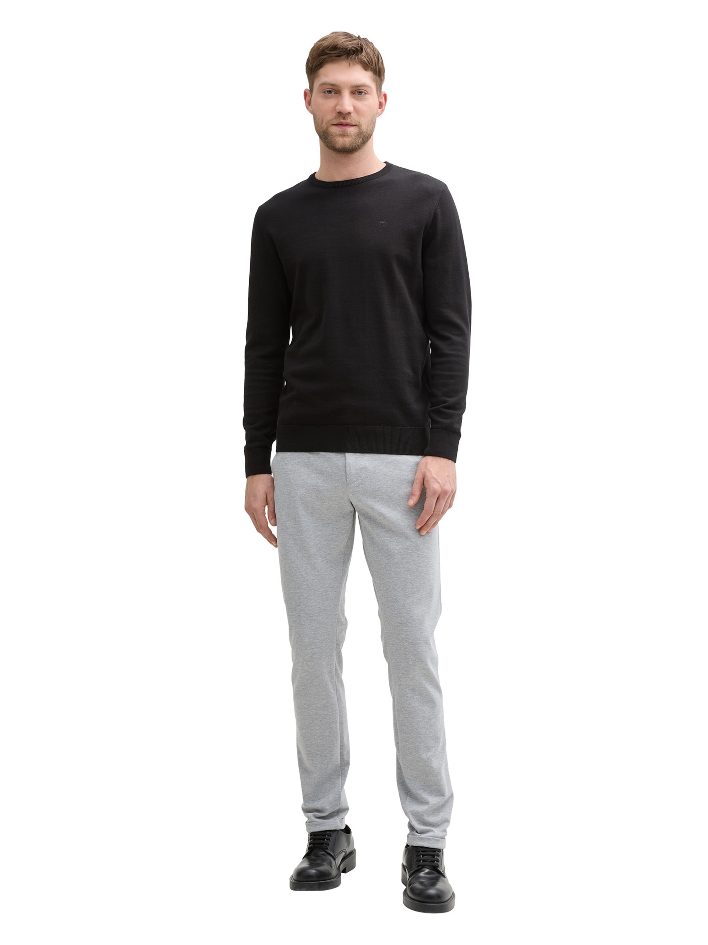 TOM TAILOR Slim fit Trousers 'Travis' in Grey: front