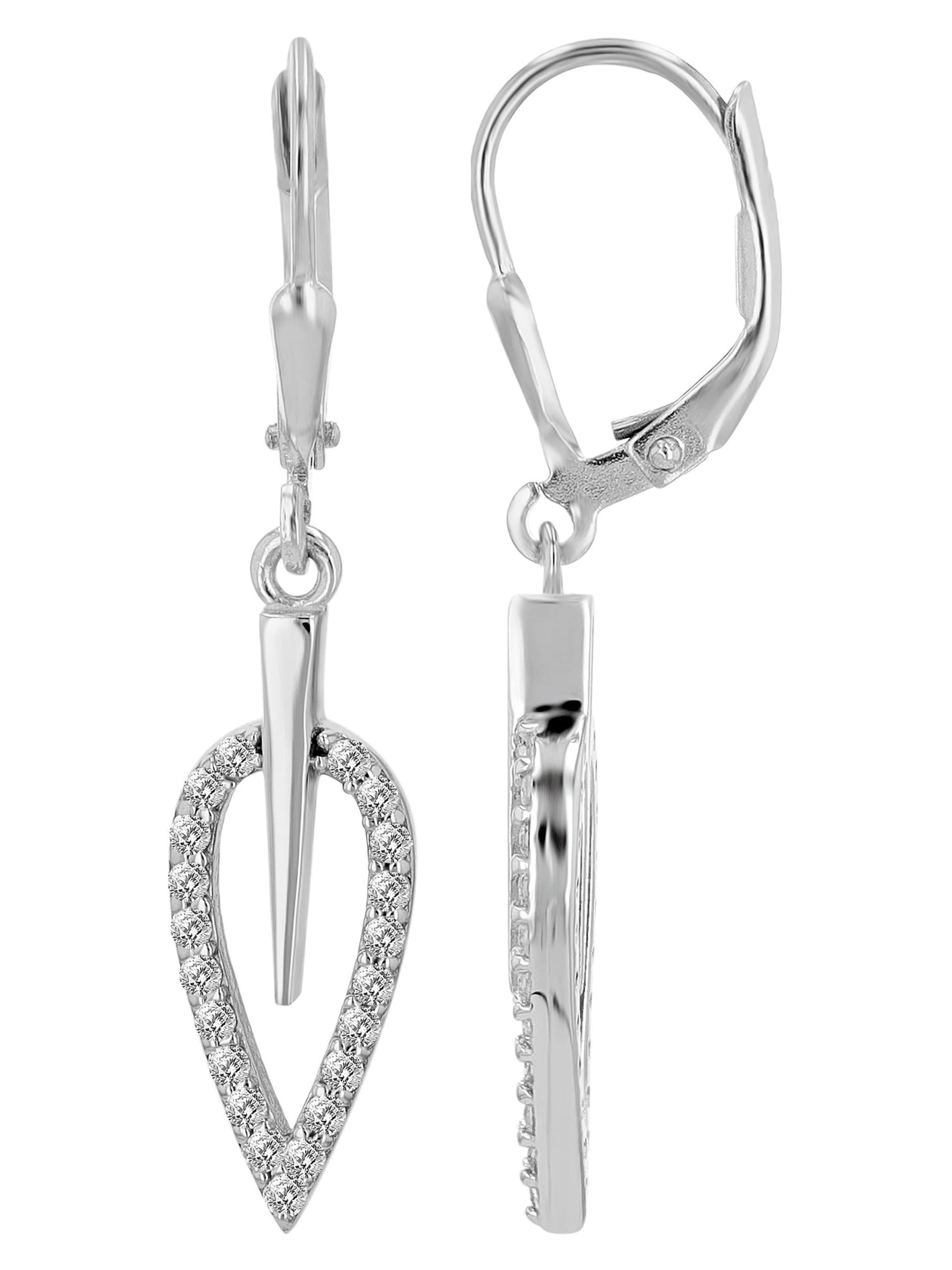 Akzent Earrings 'Ovaleam, 925 Sterlingsilber, langlebig' in Silver