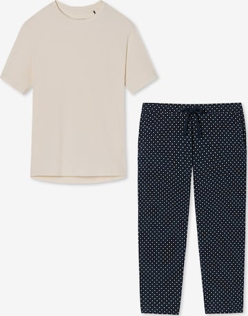SCHIESSER Pyjama 'Cotton' in Wit: voorkant