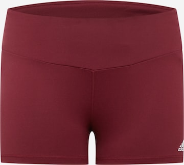 ADIDAS PERFORMANCE Slim fit Workout Pants in Red: front