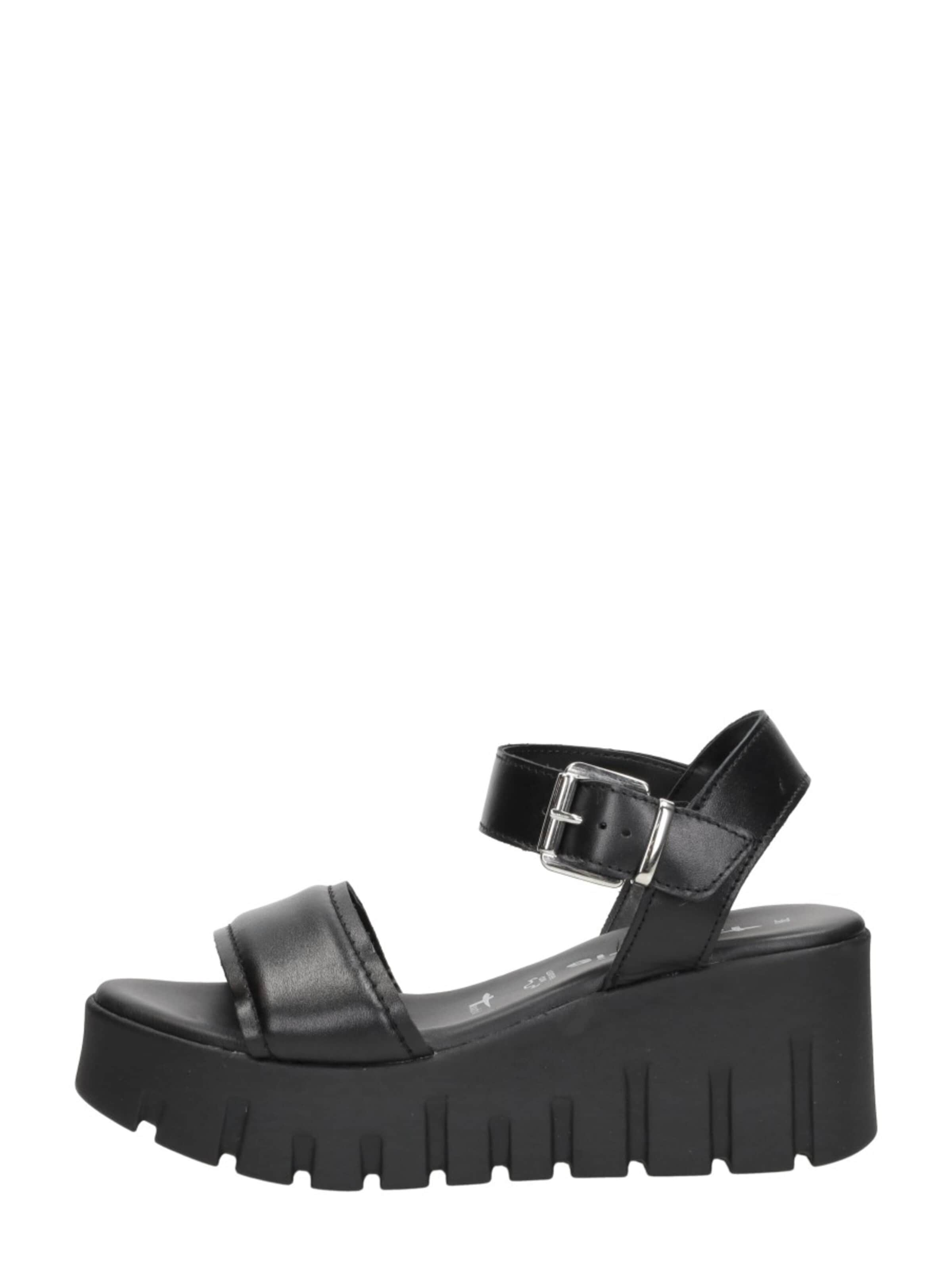 Sandales 'Sandalen Plat' Tamaris en noir : devant