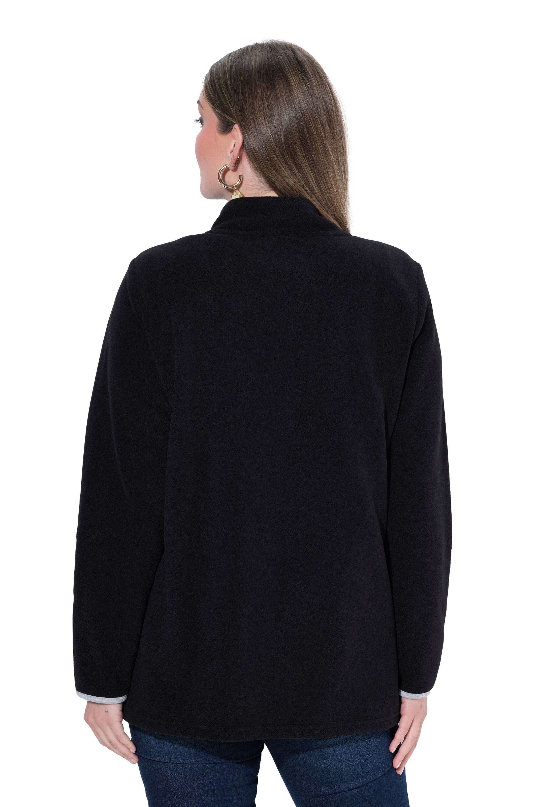Ulla Popken Sweatjacke in Schwarz