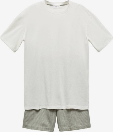 MANGO MAN Short Pajamas 'Rustic' in Green: front