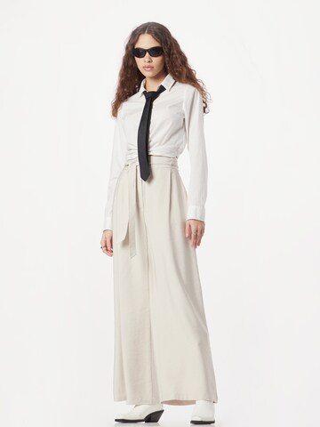 ABOUT YOU Wide leg Bandplooibroek 'Lilyan' in Beige