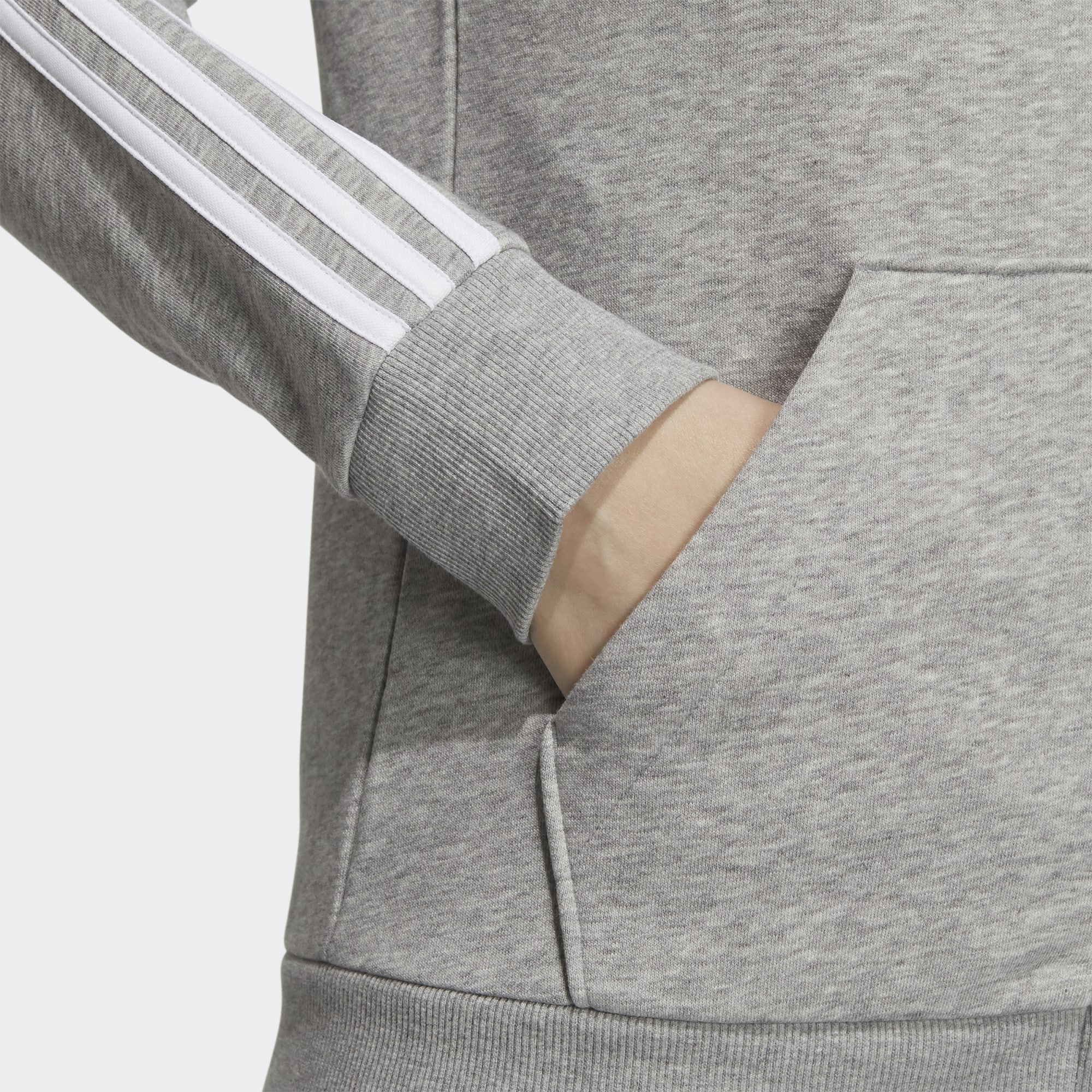 Giacca di felpa sportiva 'Essentials Fleece 3-Stripes ' di ADIDAS SPORTSWEAR in grigio