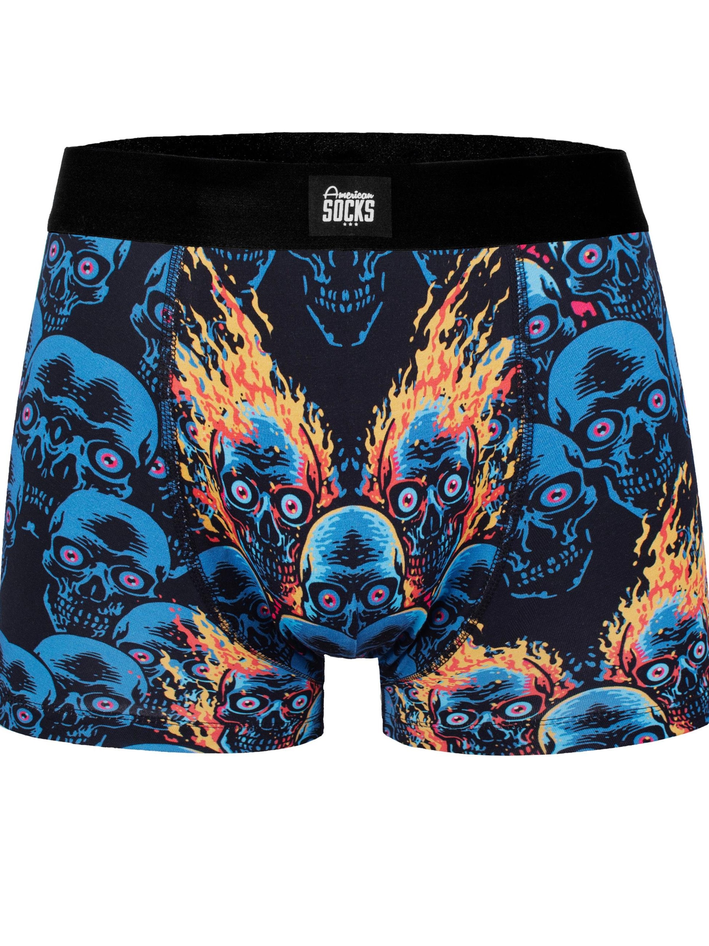 Boxers 'Knucklehead' American Socks en bleu : devant