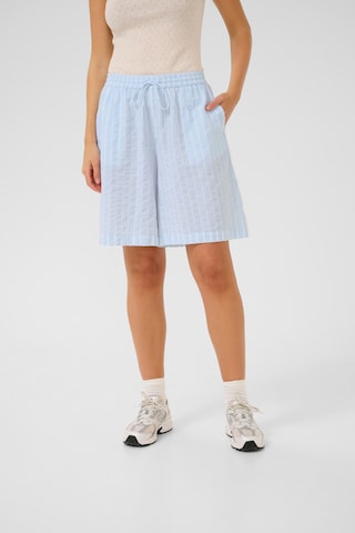 Wide Leg Pantalon 'Sara' Kaffe en bleu : devant
