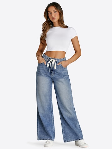 Wide leg Jeans de la Imily Bela pe albastru