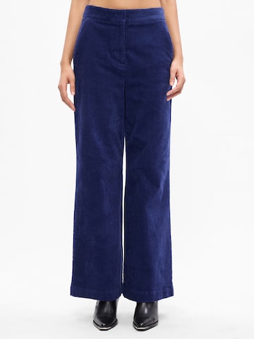 MSCH COPENHAGEN Wide leg Trousers 'Geggo' in Blue: front