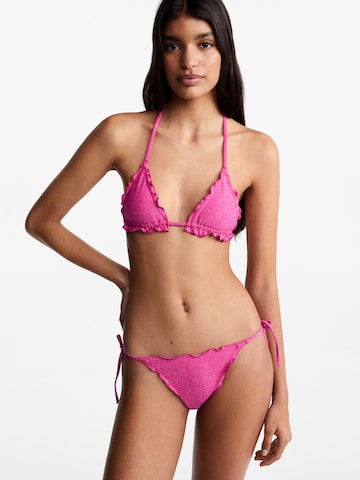 MANGO TEEN Trojúhelníková Bikiny – pink: přední strana